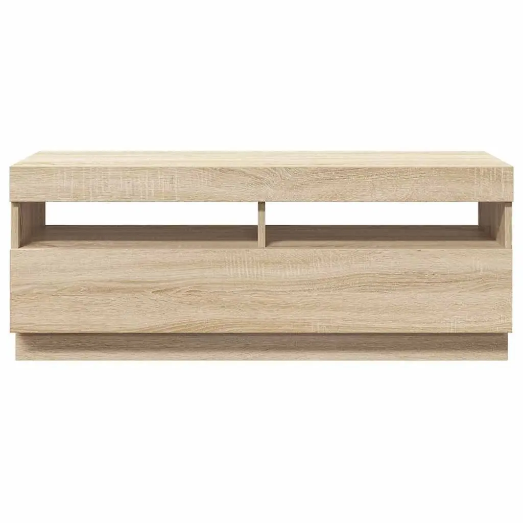TV Cabinet with RGB LED Lights Brown 100 x 35 x 40 cm