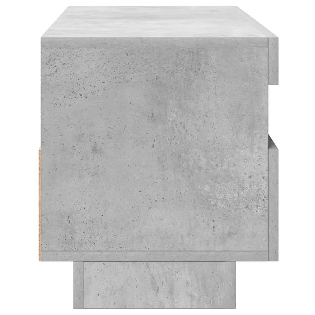 Entertainment Stand Grey TV Cabinet with RGB LED Lighting Media Storage Unit 100x35x40cm
