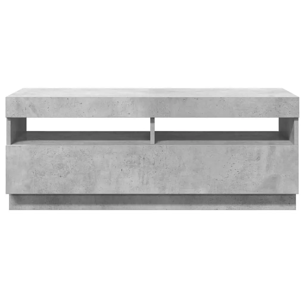 Entertainment Stand Grey TV Cabinet with RGB LED Lighting Media Storage Unit 100x35x40cm