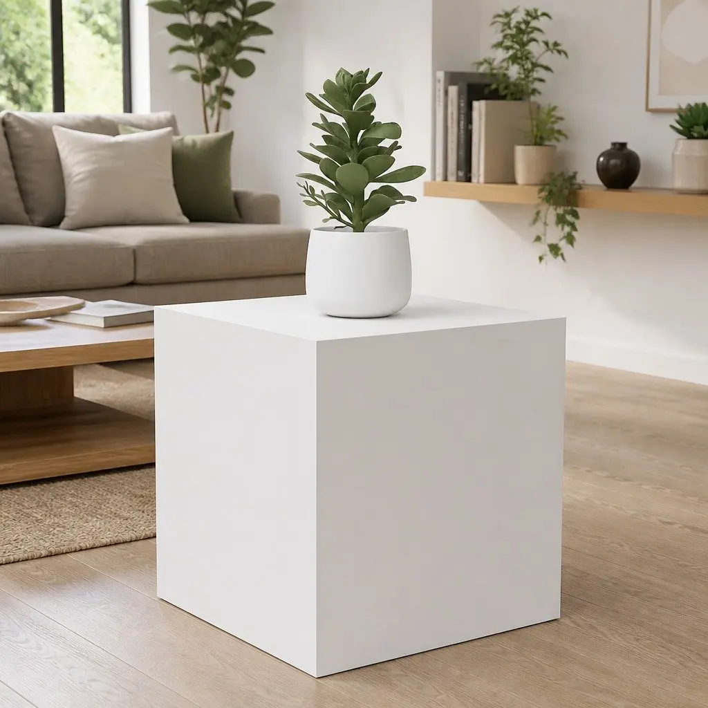 Floating Shelf Storage Unit White Wall Mounted TV Cabinet Set 2 Pieces