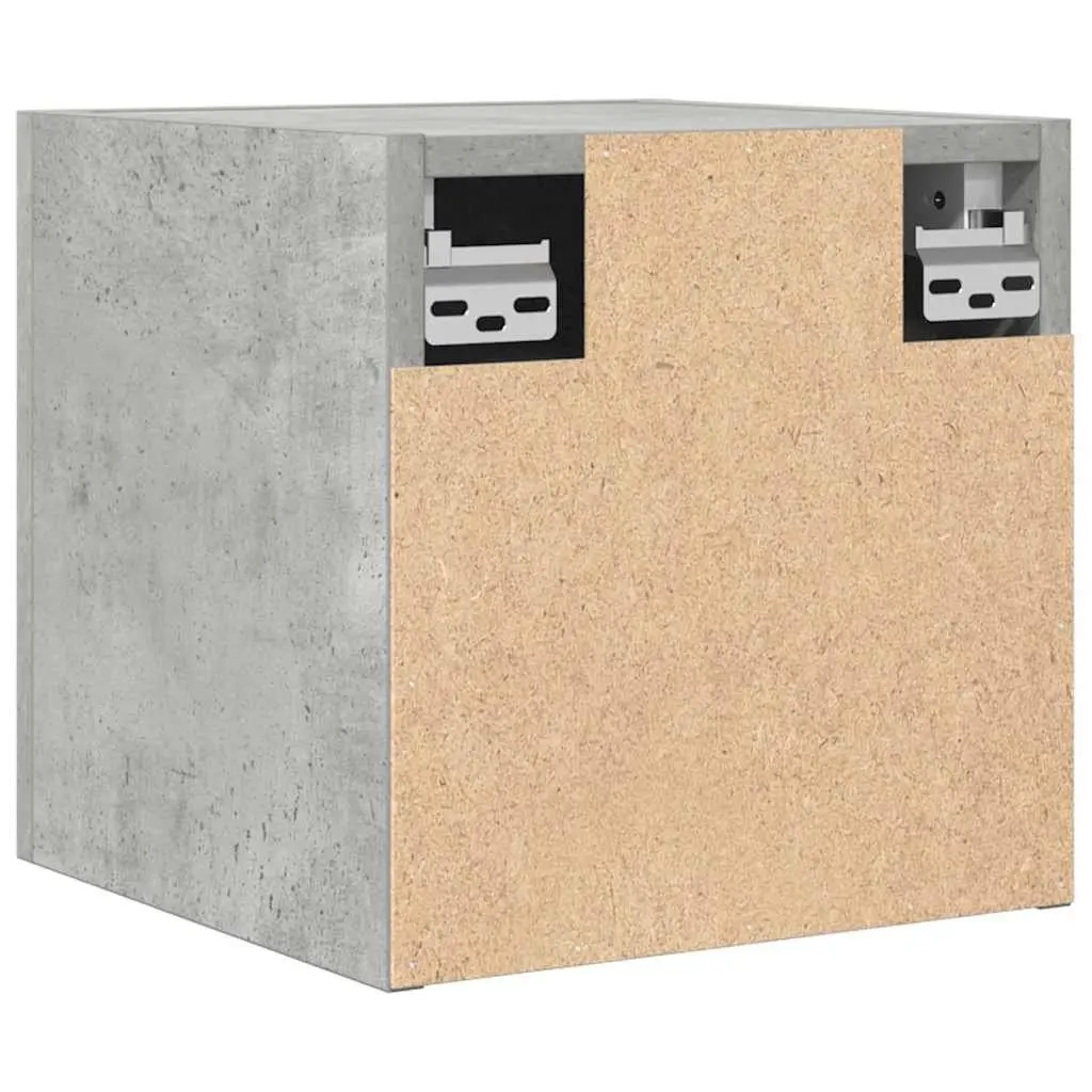 Grey Wall Mounted Storage Cabinets Set 4 Pieces Large Compartment Shelving Unit for Living Room