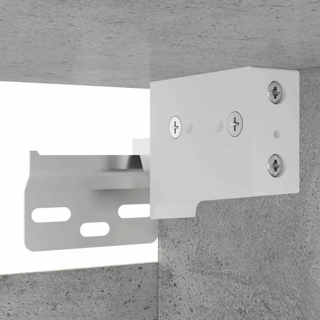 Grey Wall Mounted Storage Cabinets Set 4 Pieces Large Compartment Shelving Unit for Living Room