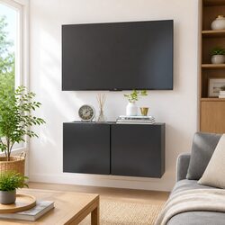 Make Your Space Shine with This Grey Wall-Mounted TV Cabinet