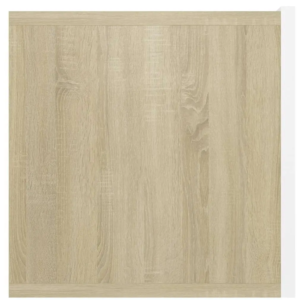 Hanging TV Cabinet Modern Wall Mounted White Sonoma Oak 60 x 30 x 30 cm