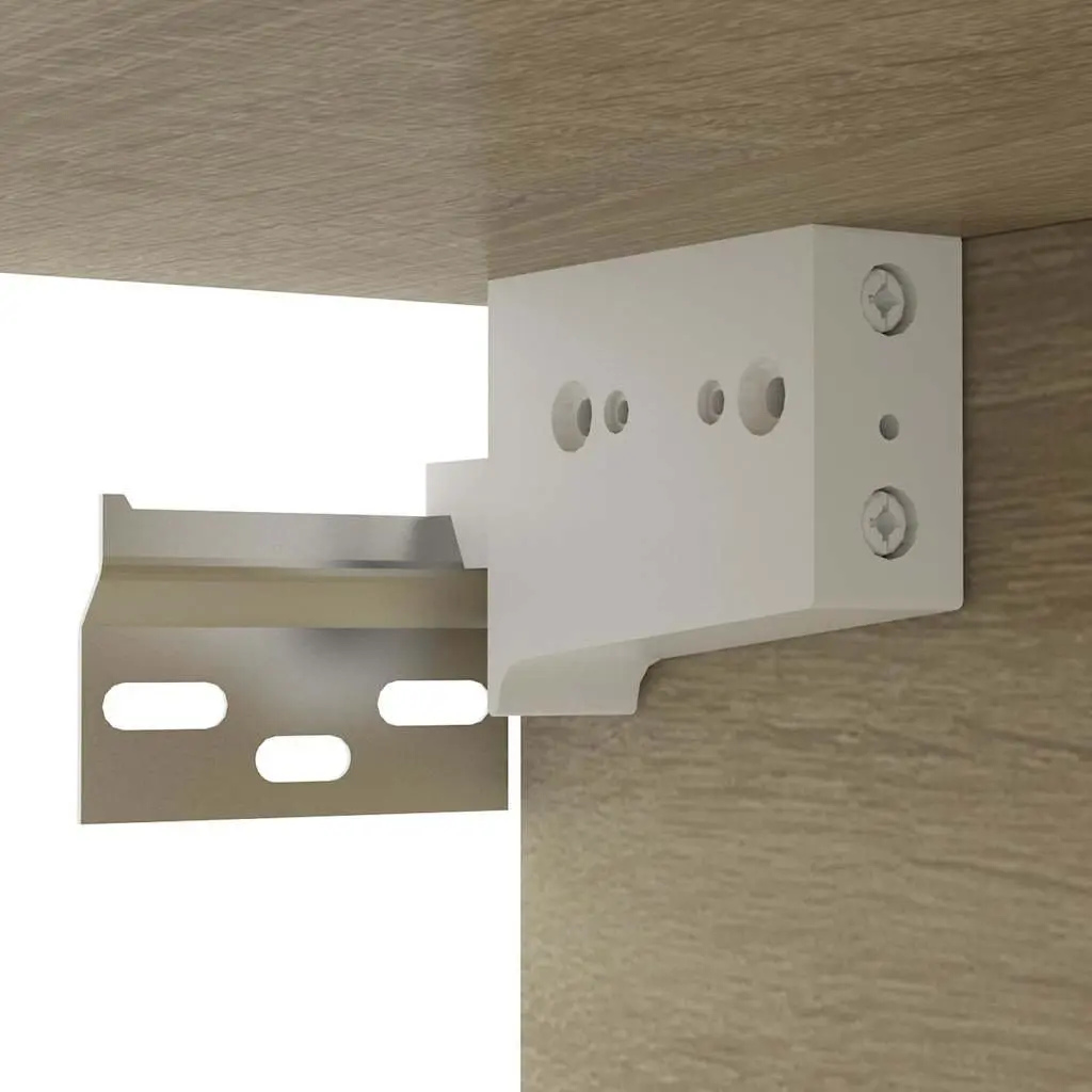Hanging TV Cabinet Modern Wall Mounted White Sonoma Oak 60 x 30 x 30 cm