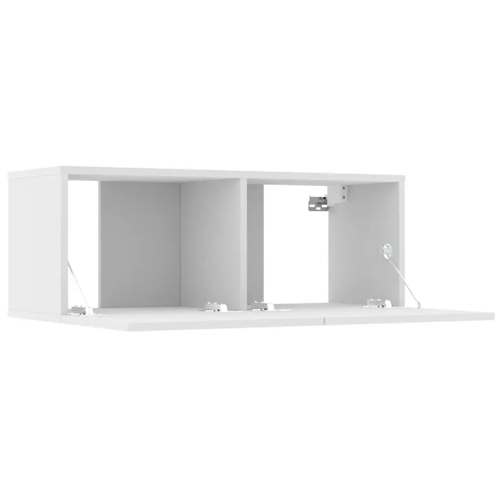 TV Cabinets Wall-Mounted Storage Units White Engineered Wood 80x30x30 cm 2 Piece