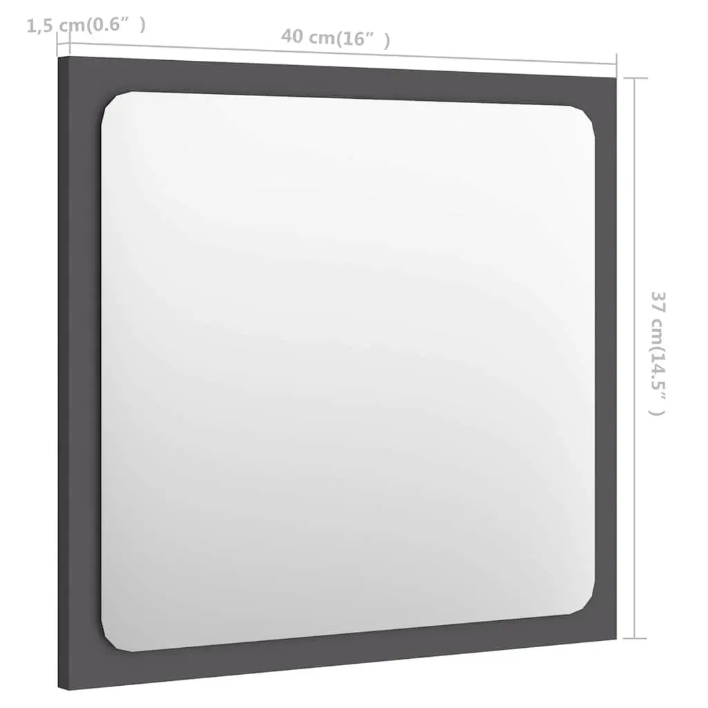 Grey Wall Mounted Bathroom Mirror 40cm