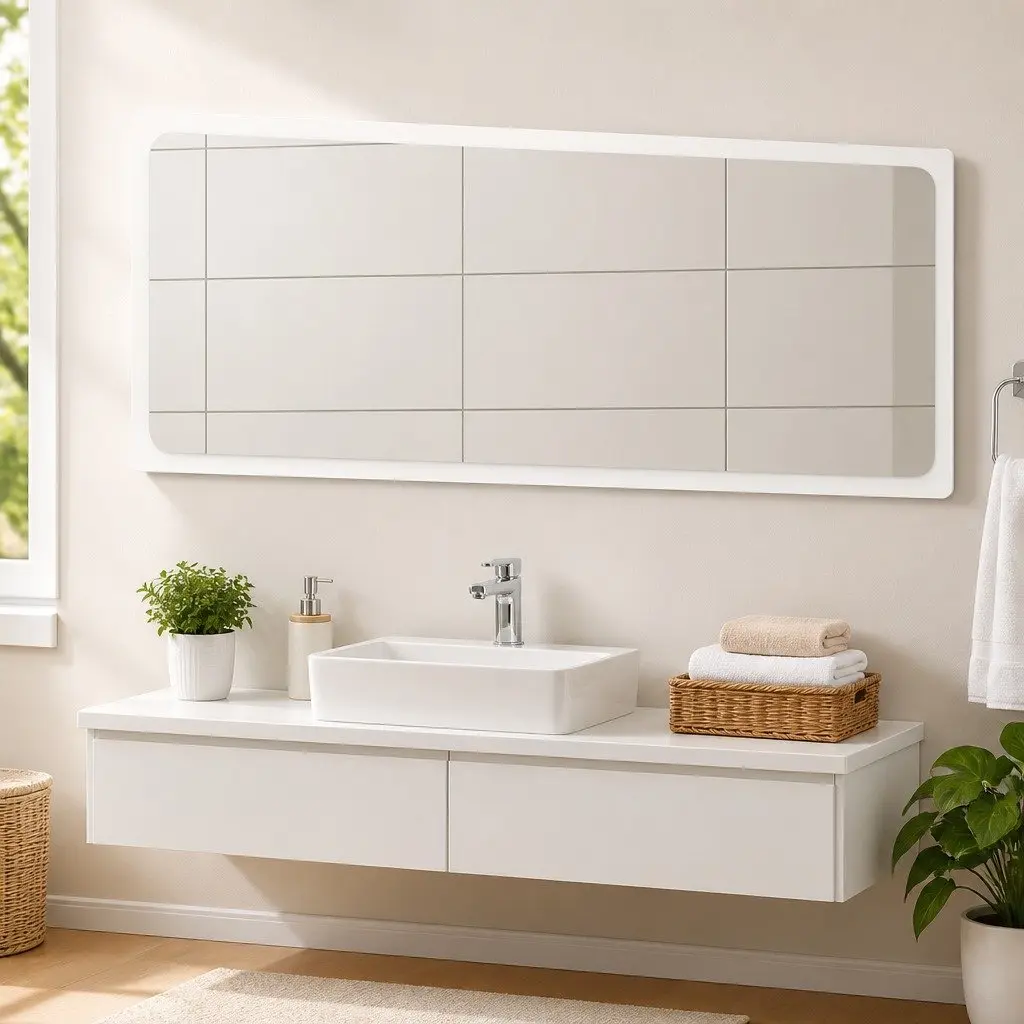 Bathroom Vanity Mirror Wall Mount Storage Cabinet White 100cm