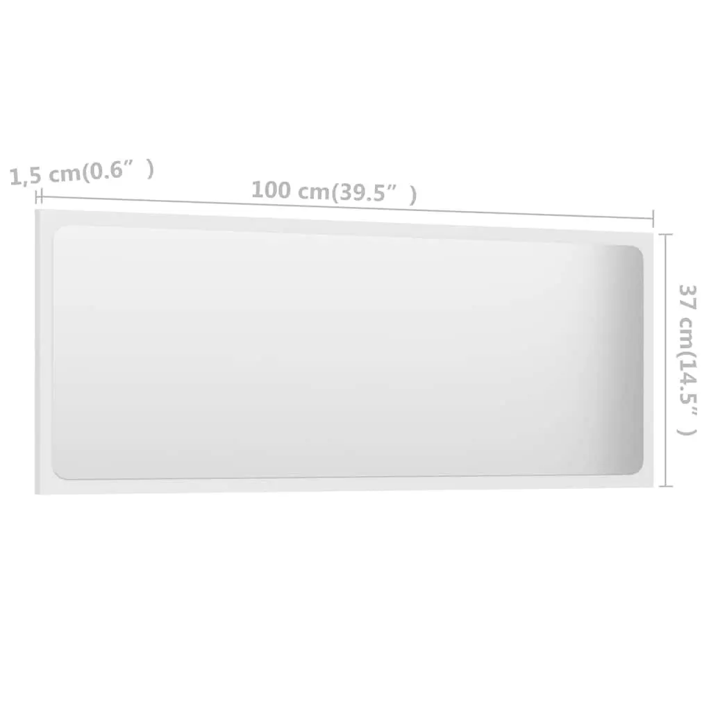 Bathroom Vanity Mirror Wall Mount Storage Cabinet White 100cm