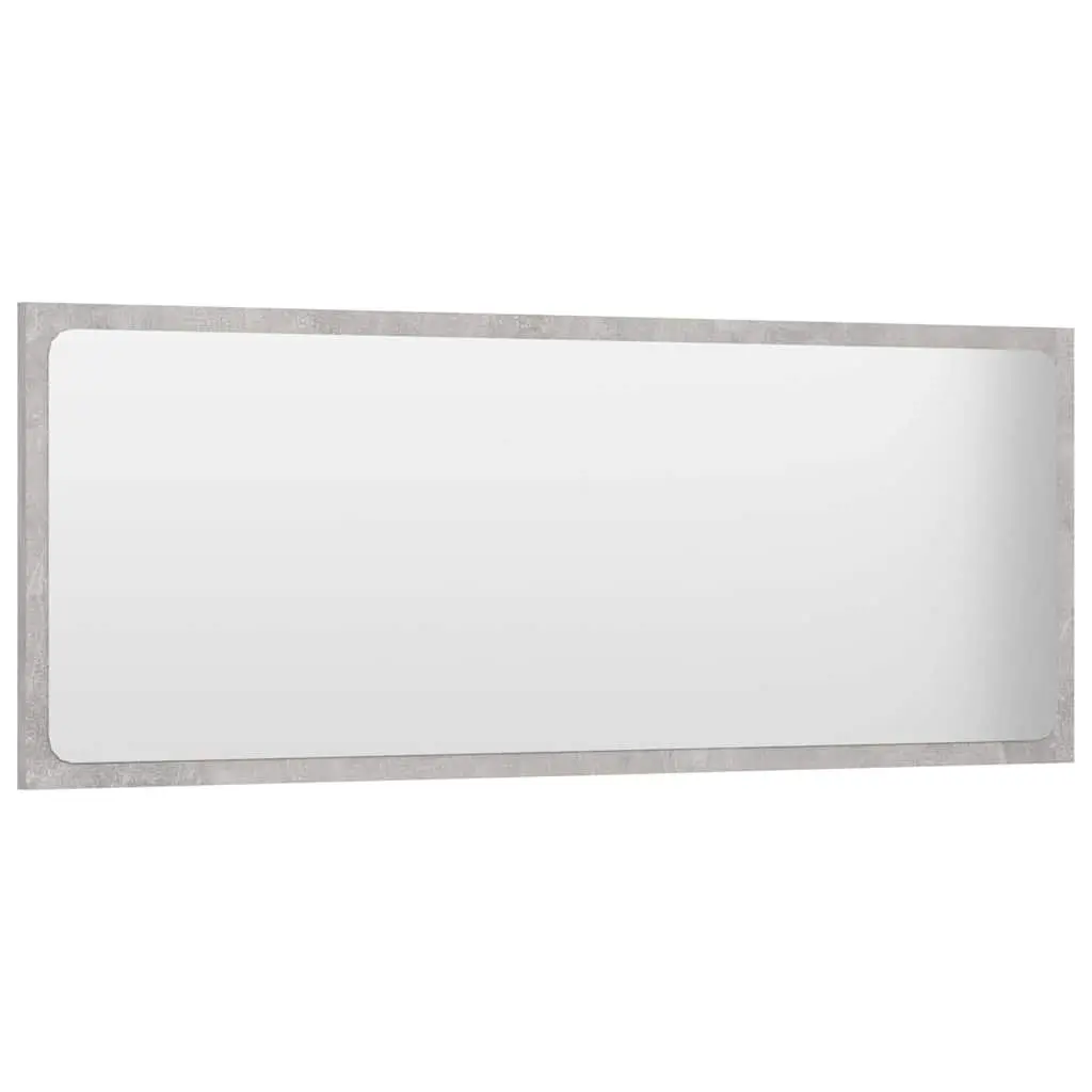 Bathroom Vanity Mirror Contemporary Wall Mount Storage Grey Engineered Wood