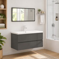 Enhance Your Bathroom with a Grey High Gloss Set