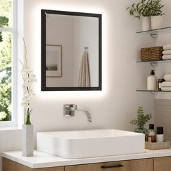 Your New Grey LED Bathroom Mirror with RGB Light, 40x8.5x37 cm