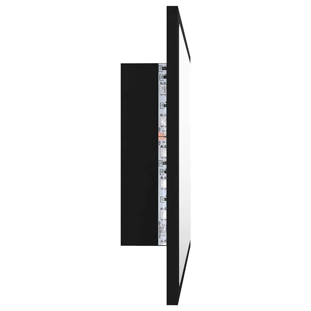 LED Bathroom Mirror RGB Light Black 60x8.5x37 cm Wall Mount