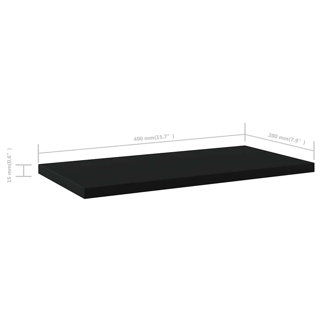 Floating Shelf Boards Black 40 x 20 x 1.5 cm 4 Pieces Storage Shelving Panel for Home Office