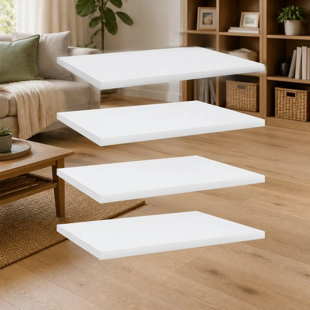 White Bookshelf Boards 4 pcs 40x30x1.5 cm