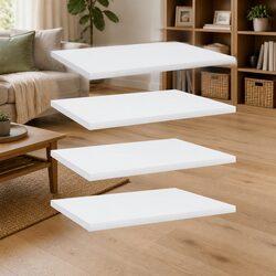 Your Go-To White Bookshelf Boards 4 pcs 40x30x1.5 cm