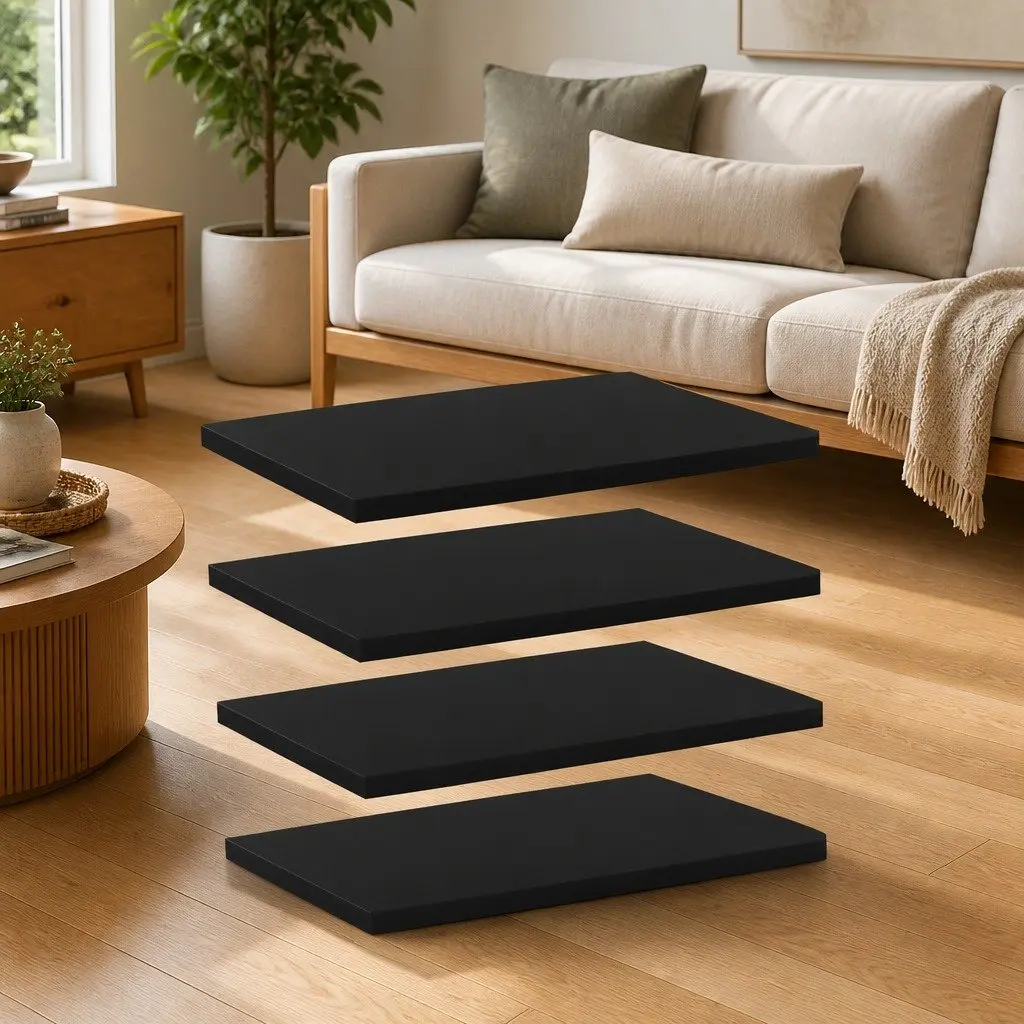 Bookshelf Boards 4 pcs Black 40x30x1.5 cm Engineered Wood Shelves Storage