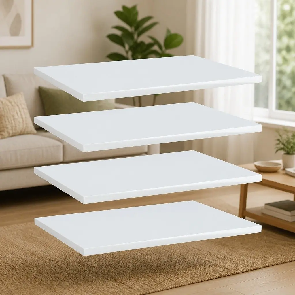 Bookshelf Boards High Gloss White 40x30x1.5 cm 4 Pieces Engineered Wood Shelves