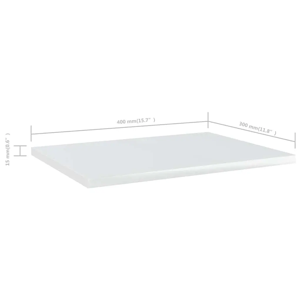 Bookshelf Boards High Gloss White 40x30x1.5 cm 4 Pieces Engineered Wood Shelves