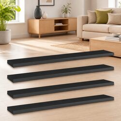 Enhance Your Shelving with Black Bookshelf Boards - Set of 4