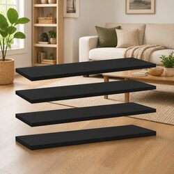 Friendly Floating Shelf Boards - 4 Black Shelves for You