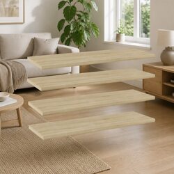 Friendly and Versatile Bookshelf Boards - 4 pcs Sonoma Oak