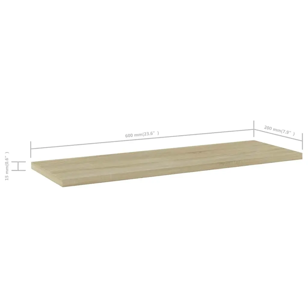 Bookshelf Boards 4 pcs Sonoma Oak 60x20x1.5 cm Storage Shelving Panels Wood
