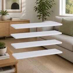 Bookshelf Boards 4 pcs White 60x20x1.5 cm Engineered Wood Shelves Storage