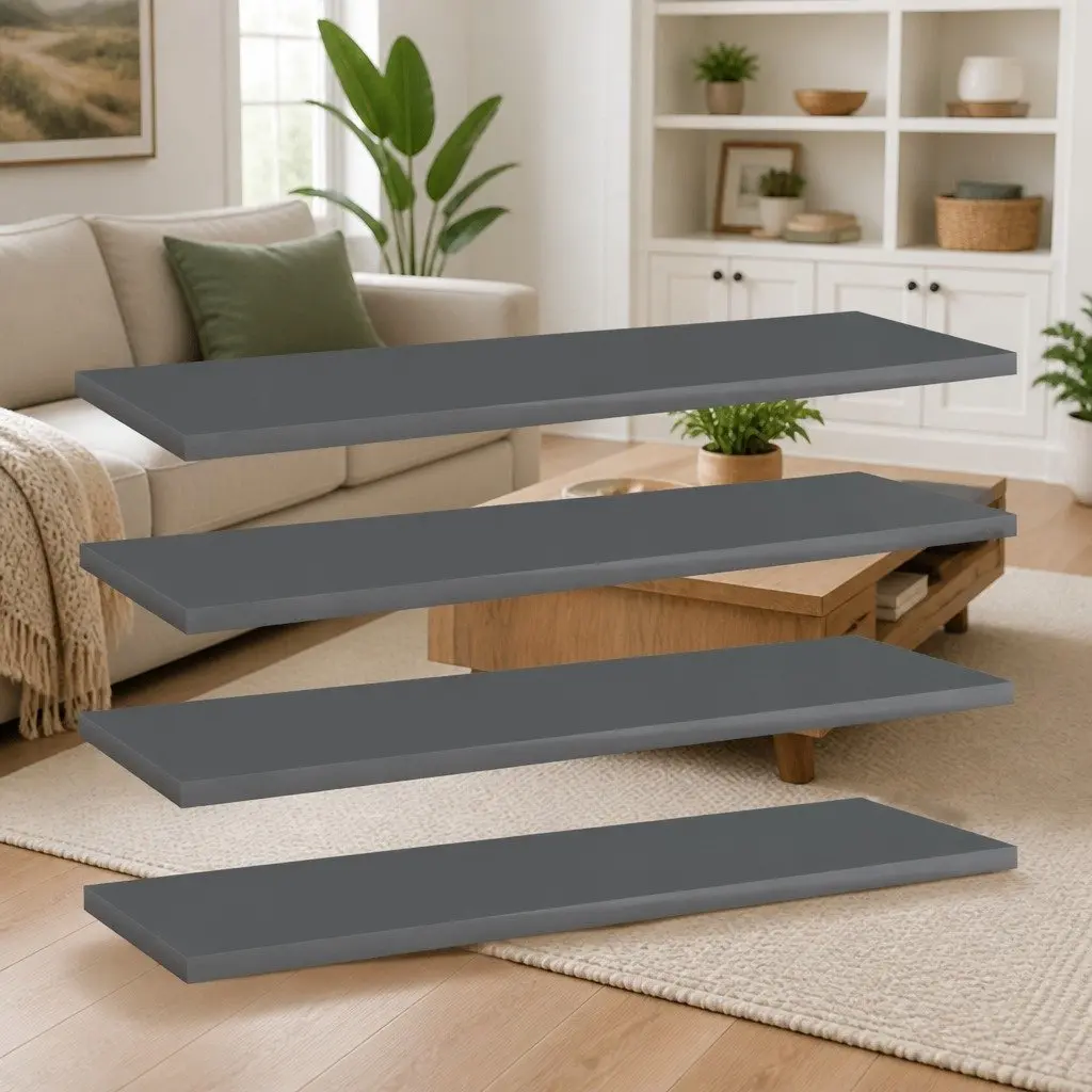 4 Grey Bookshelf Boards