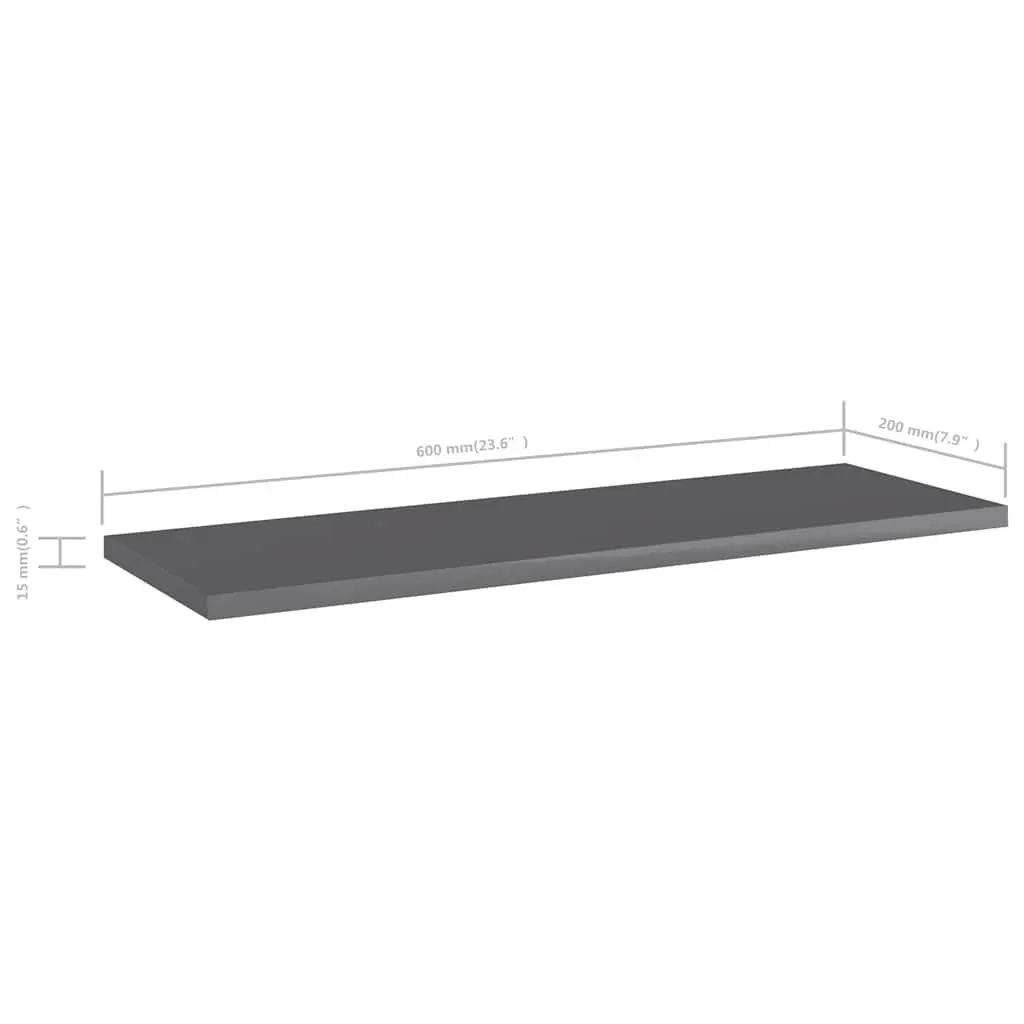 4 Grey Bookshelf Boards