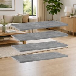 Add Storage with 4 Concrete Grey Bookshelf Boards