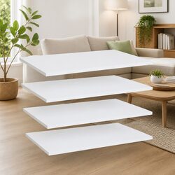Discover White Floating Shelves - Set of 4, 60x40 cm Each