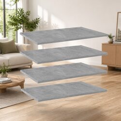 Friendly Floating Shelves Set of 4 Grey 60x40x1.5 cm