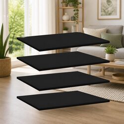 Add Style to Your Home with Black Floating Bookshelf Boards - 4 Pack