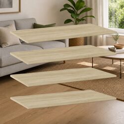 Friendly 4-Pack Brown Bookshelf Boards to Organize Your Space