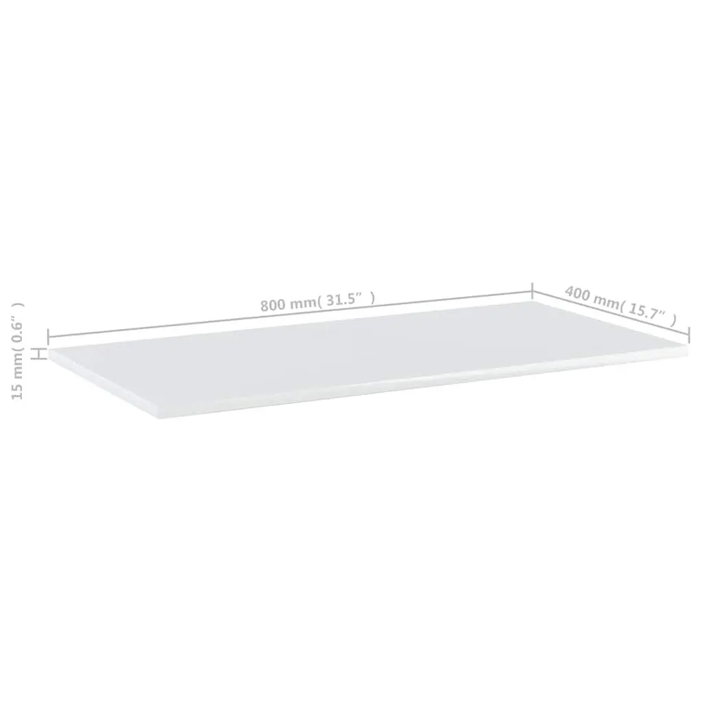 Floating Shelves 4 Pack Wall-Mounted Storage Boards Gloss White Engineered Wood