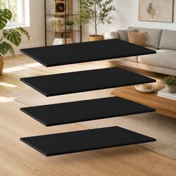 Friendly Black Floating Shelf Boards - 4-Pack