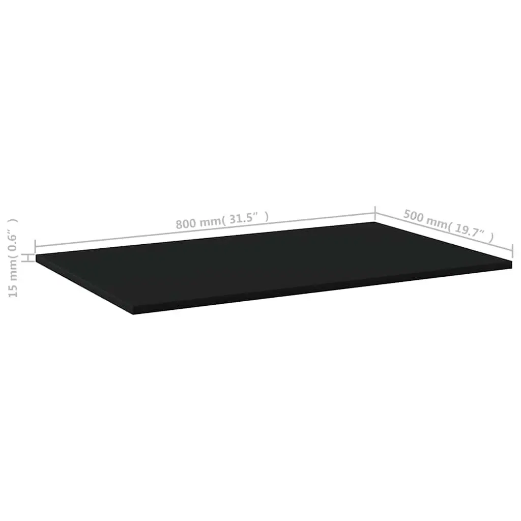 Wall Mounted Black Floating Shelf Boards Set 4 Piece 80 x 50 x 1.5 cm