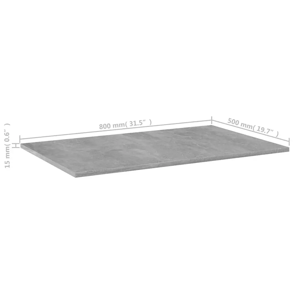 Floating Shelf Boards 4 Pack Grey Engineered Wood Wall Storage Display Organiser