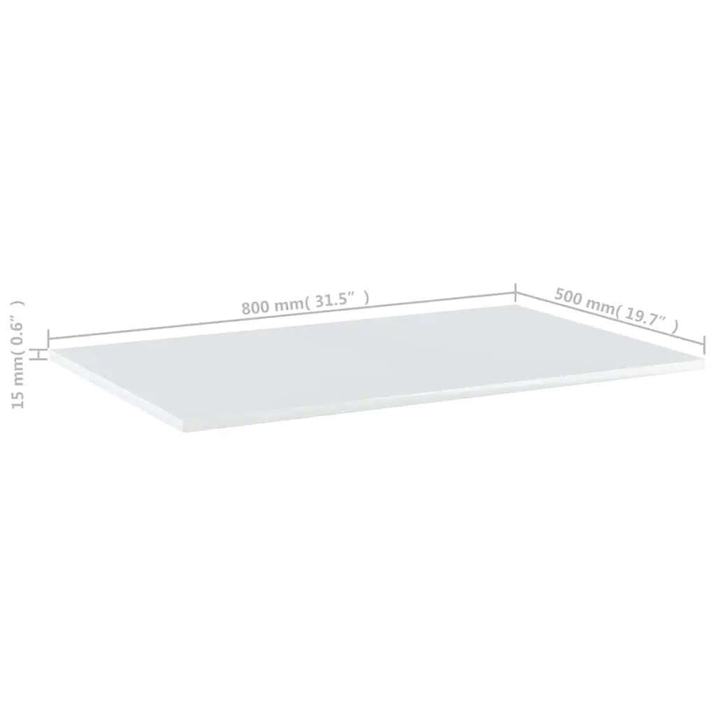 Floating Shelves Boards White Wall Mounted Storage Display Organizer 80 x 50 x 1.5 cm 4 Pcs