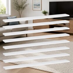 8 Piece Set of White Floating Shelves for Your Home