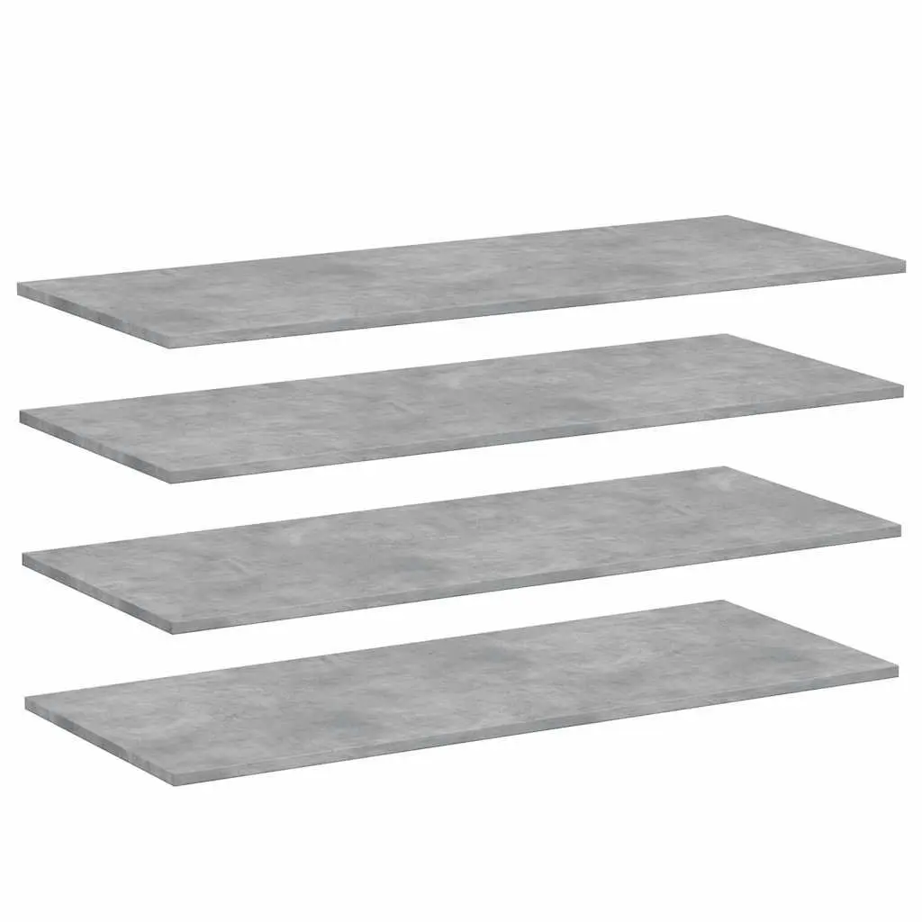 Bookshelf Boards Concrete Grey 100x40x1.5cm Engineered Wood Panels 4 Piece