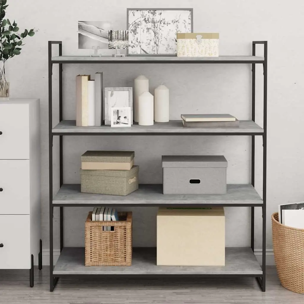 Bookshelf Boards Concrete Grey 100x40x1.5cm Engineered Wood Panels 4 Piece