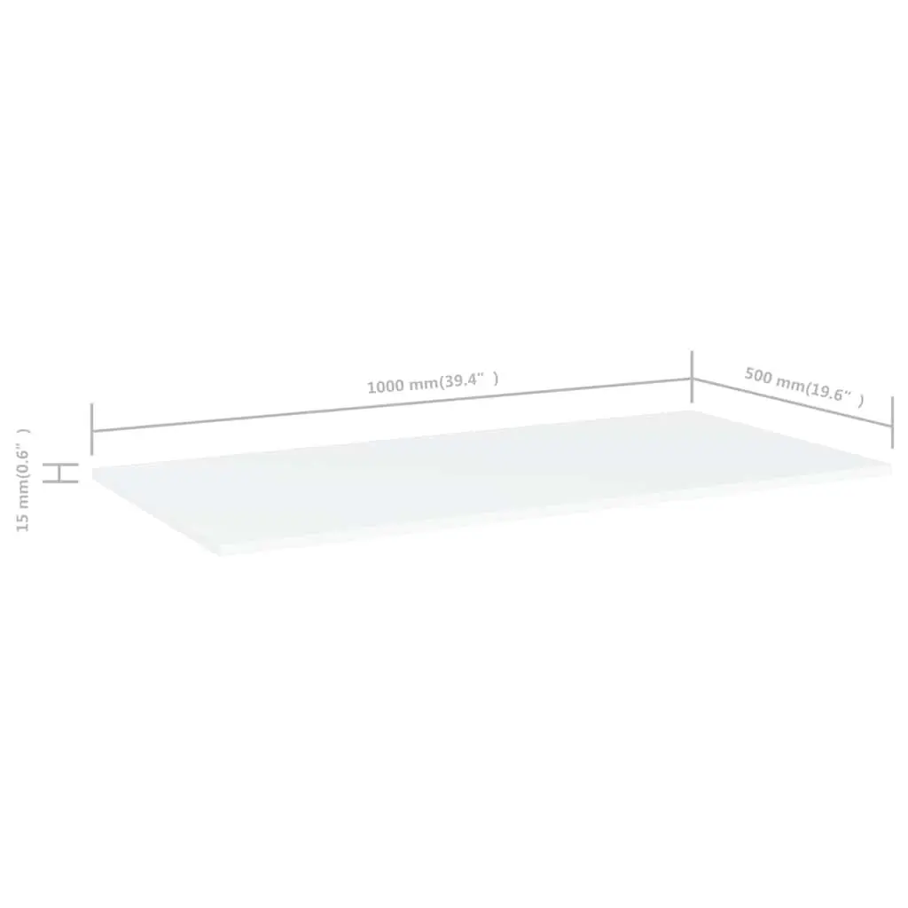 Bookshelf Boards White Floating Wall Mounted Storage Shelves 100 x 50 x 1.5 cm 4 Piece