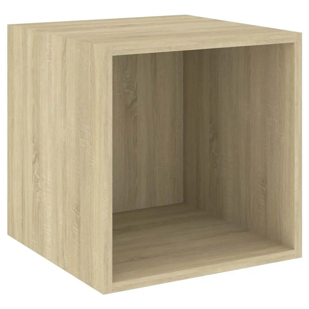 Wall Cabinet Floating Storage Shelves Engineered Wood Brown 37x37x37 cm Set of 2