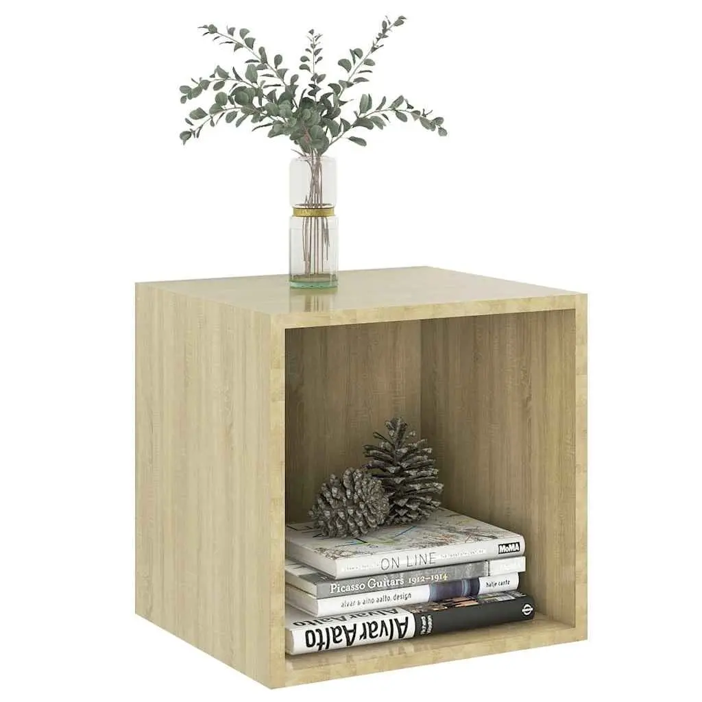 Wall Cabinet Floating Storage Shelves Engineered Wood Brown 37x37x37 cm Set of 2