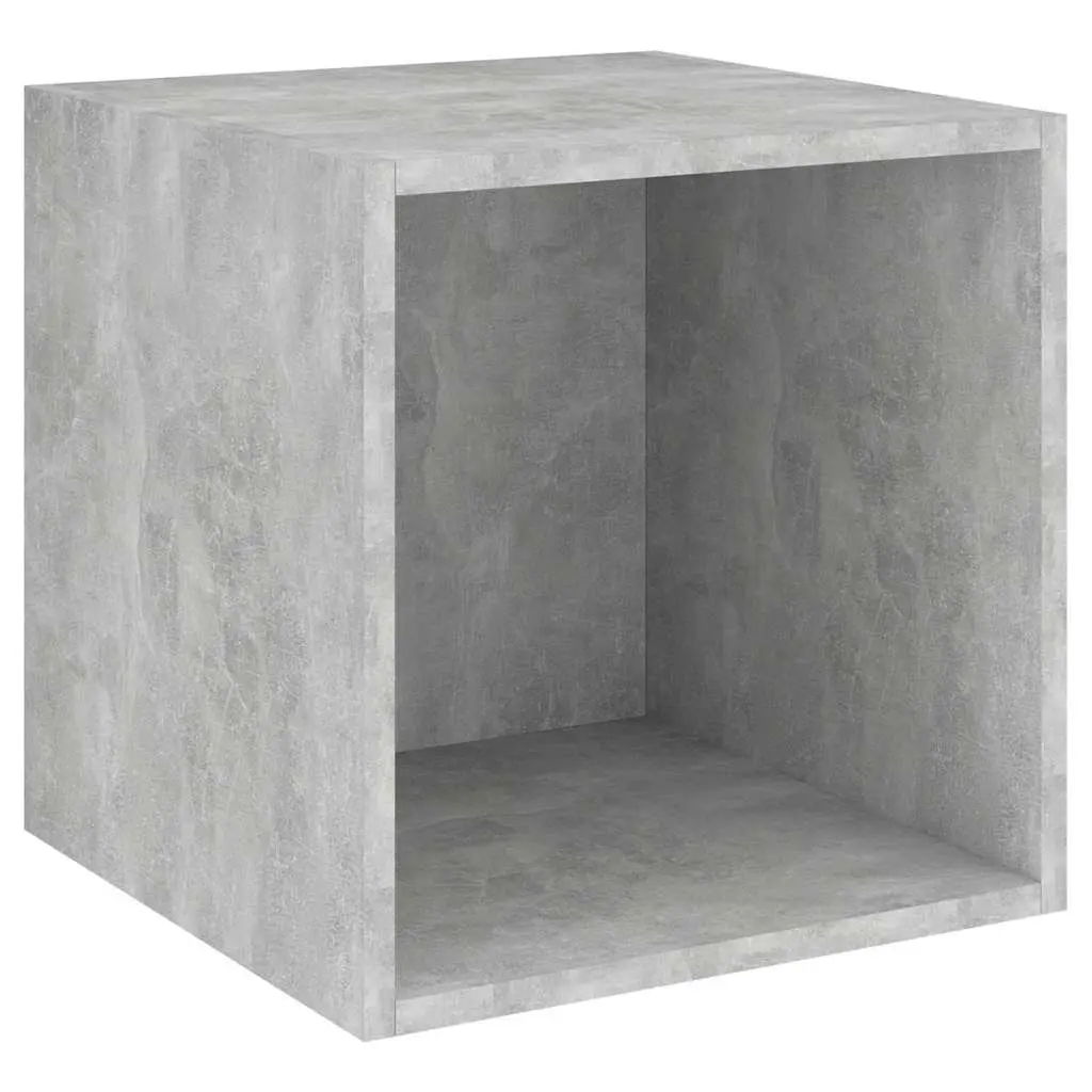 Wall Cabinet Grey Floating Storage Shelf Cube Engineered Wood 37cm
