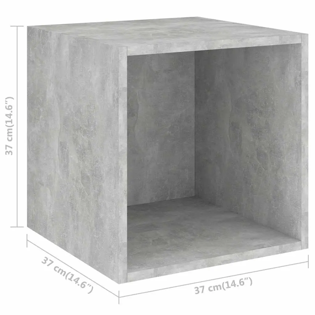 Wall Cabinet Grey Engineered Wood Floating Shelf Storage Unit 37x37x37 cm 2 Piece