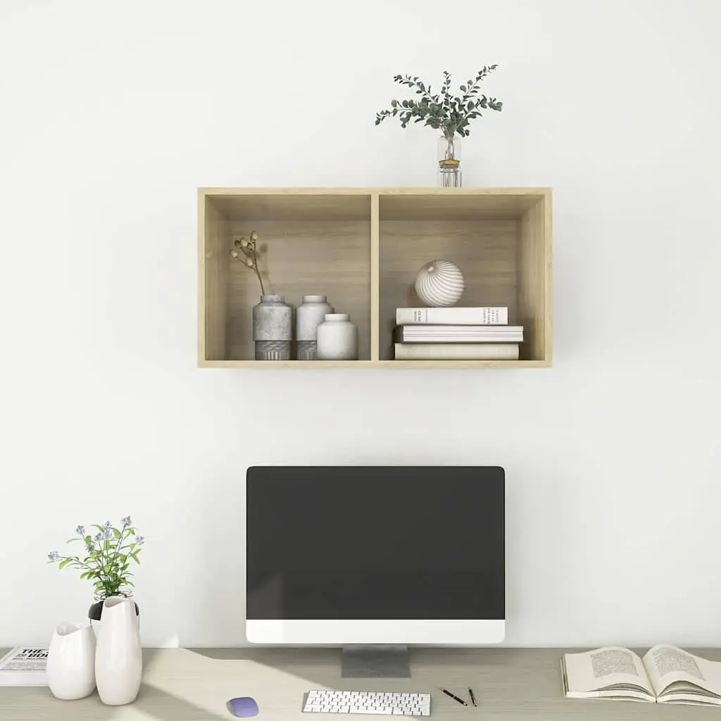 Wall-mounted TV Cabinet Brown Engineered Wood 37x37x72cm