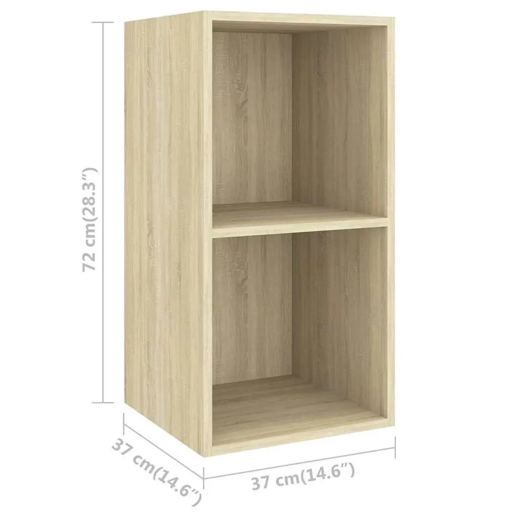 Wall-mounted TV Cabinet Brown Engineered Wood 37x37x72cm